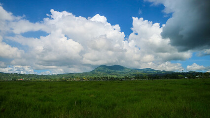 Fototapeta premium beautiful mountains with blue cloudy sky