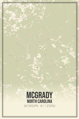 Retro US city map of McGrady, North Carolina. Vintage street map. © Rezona