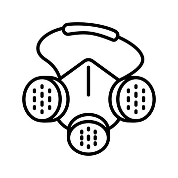 black outline respirator mask clip art preview