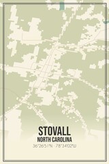 Retro US city map of Stovall, North Carolina. Vintage street map.