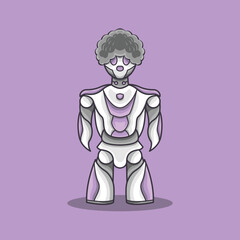 mascot logo robot mecha cyborg knight frizzy dashing