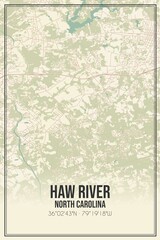 Retro US city map of Haw River, North Carolina. Vintage street map.