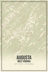 Retro US city map of Augusta, West Virginia. Vintage street map.