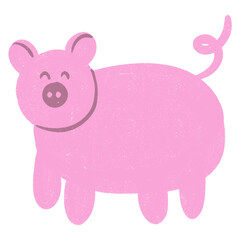 Pig hand drawn icon design illustration elements.
