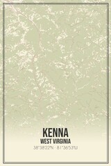 Retro US city map of Kenna, West Virginia. Vintage street map.