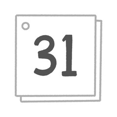 Calendar hand drawn icon design illustration elements.