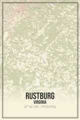 Retro US city map of Rustburg, Virginia. Vintage street map.