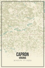 Retro US city map of Capron, Virginia. Vintage street map.