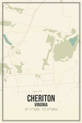Retro US city map of Cheriton, Virginia. Vintage street map.