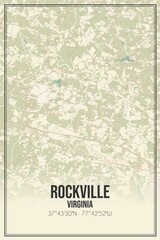 Retro US city map of Rockville, Virginia. Vintage street map.