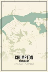 Retro US city map of Crumpton, Maryland. Vintage street map.