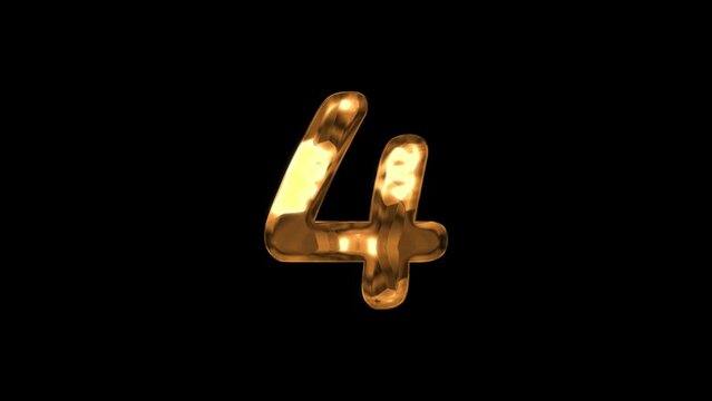 Number 4 four gold, for running your vlog videos, in the type of handwriting with drops of gold ink, so that everyone watches your videos.