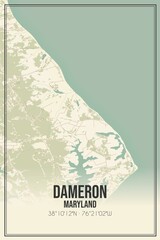 Retro US city map of Dameron, Maryland. Vintage street map.