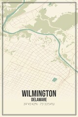 Obraz premium Retro US city map of Wilmington, Delaware. Vintage street map.