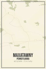 Retro US city map of Maxatawny, Pennsylvania. Vintage street map.