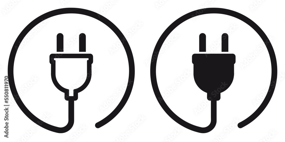 Fototapete ofvs245 outlinefilledvectorsign ofvs - electric plug with cable vector icon . isolated transparent .