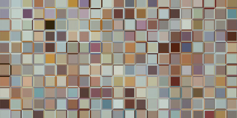 Astract colorful rectangle shape, block pattern, mosaic. 3D Render illustration.