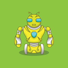 mascot logo cyborg robot mecha  two wheeled