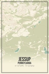 Obraz premium Retro US city map of Jessup, Pennsylvania. Vintage street map.
