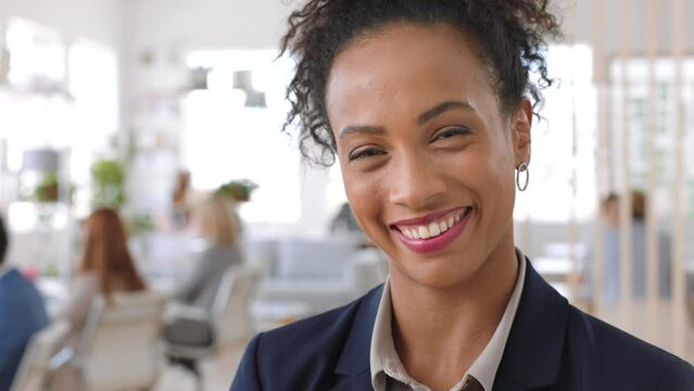 Leadership, face and business black woman or human resources manager with vision for success, company goal and workplace trust. Startup management, portrait and corporate hr woman or professional