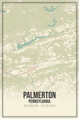Retro US city map of Palmerton, Pennsylvania. Vintage street map.
