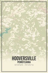 Retro US city map of Hooversville, Pennsylvania. Vintage street map.