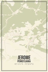 Retro US city map of Jerome, Pennsylvania. Vintage street map.