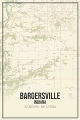 Retro US city map of Bargersville, Indiana. Vintage street map.
