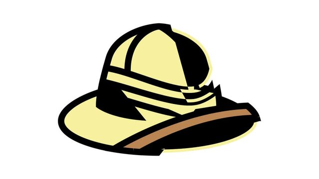 pith helmet color icon animation