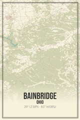 Retro US city map of Bainbridge, Ohio. Vintage street map.