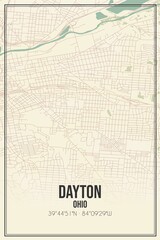 Obraz premium Retro US city map of Dayton, Ohio. Vintage street map.