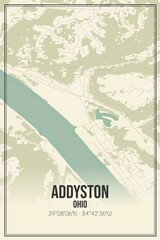 Retro US city map of Addyston, Ohio. Vintage street map.