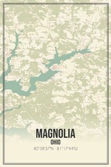 Retro US city map of Magnolia, Ohio. Vintage street map.