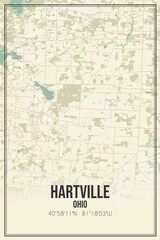 Retro US city map of Hartville, Ohio. Vintage street map.