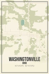 Retro US city map of Washingtonville, Ohio. Vintage street map.