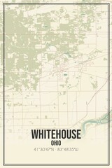 Retro US city map of Whitehouse, Ohio. Vintage street map.