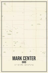 Retro US city map of Mark Center, Ohio. Vintage street map.