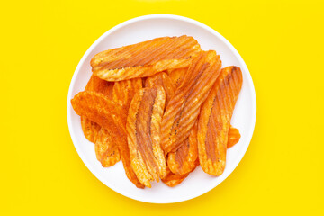 Spicy snack, Banana slice chips paprika flavor
