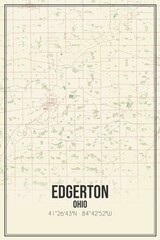 Retro US city map of Edgerton, Ohio. Vintage street map.