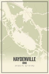 Retro US city map of Haydenville, Ohio. Vintage street map.