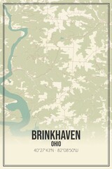 Retro US city map of Brinkhaven, Ohio. Vintage street map.