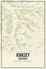 Retro US city map of Kirksey, Kentucky. Vintage street map.