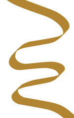 Yellow Gold ribbon on white background with clipping path.
