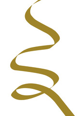 Yellow Gold ribbon on white background with clipping path.