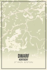 Obraz premium Retro US city map of Dwarf, Kentucky. Vintage street map.