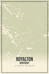 Retro US city map of Royalton, Kentucky. Vintage street map.