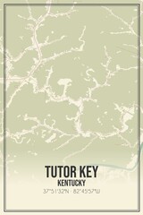 Retro US city map of Tutor Key, Kentucky. Vintage street map.