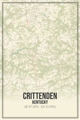 Retro US city map of Crittenden, Kentucky. Vintage street map.
