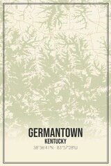 Retro US city map of Germantown, Kentucky. Vintage street map.
