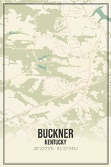 Retro US city map of Buckner, Kentucky. Vintage street map.